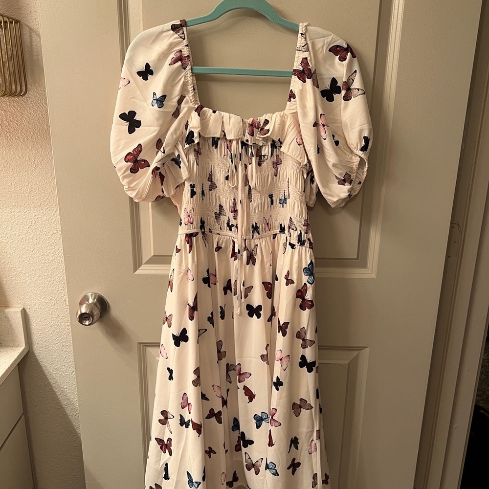 Ivy City Co Cream Butterfly Dress